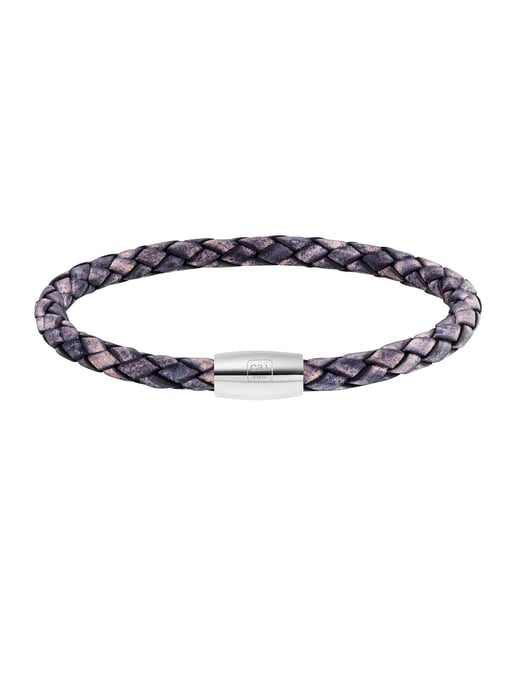 cai Armband Edelstahl Leder Marine 23cm - Image 1