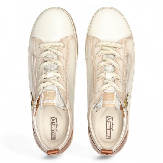 Pikolinos Nata Damen-Sneakers mit Schnürsenkeln und Reißverschluss in Weiß aus Leder – Vigo - Image 5