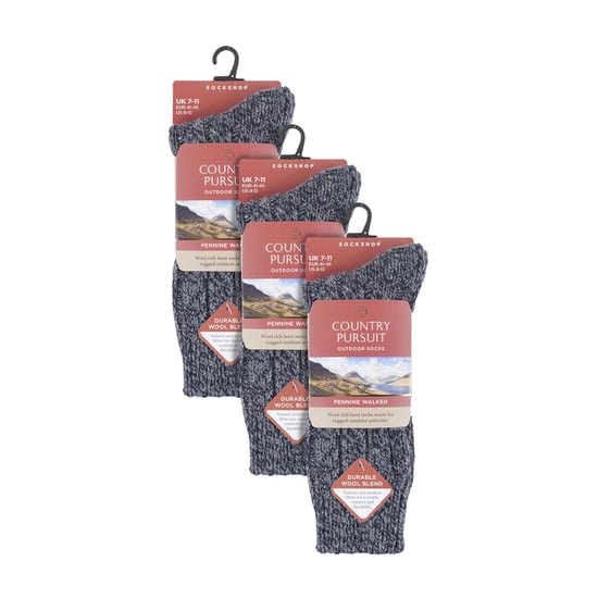 3er Pack Herren Wollboot-Socken | Dicke Pennine Walker Socken | Outdoor Wandersocken - Image 2