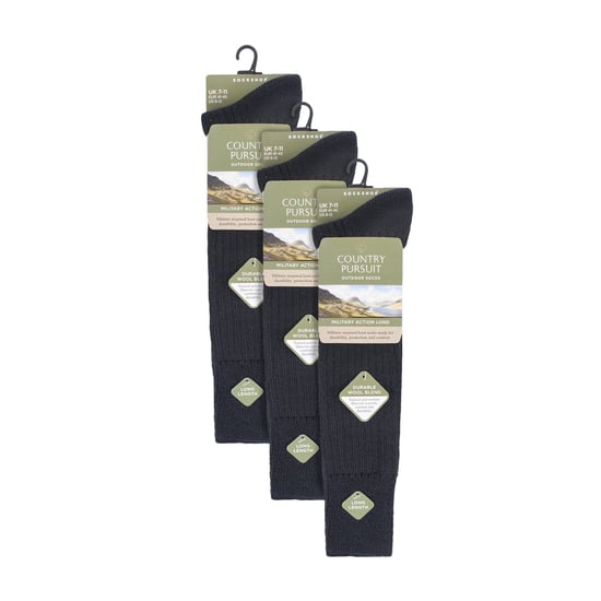 3er-Pack lange Stiefelsocken für Herren für Outdoor-Wellington | knielange Militärsocken - Image 2