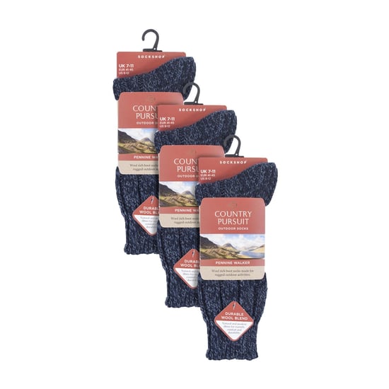 3er Pack Herren Wollstiefeletsocken | Dicke Pennine Walker Socken | Outdoor Wandersocken - Image 2