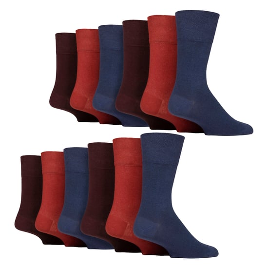 12 Paar Herren Sanfte Griff Oberschenkel Diabetikersocken | Nicht-elastische Baumwollsocken - Image 1