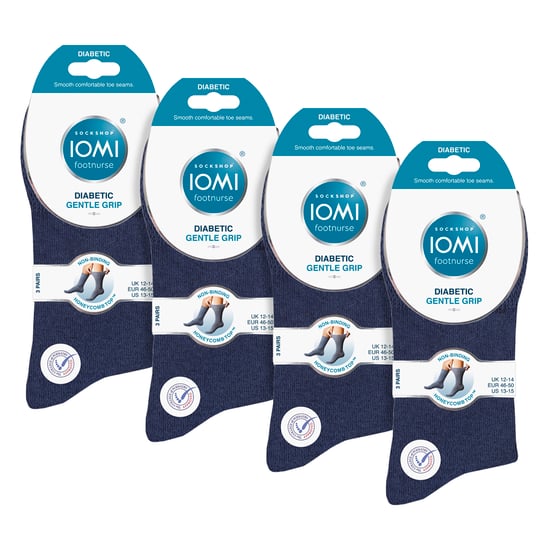 12 Paar Herren Sanfte Griff Oberschenkel Diabetikersocken | Nicht-elastische Baumwollsocken - Image 2