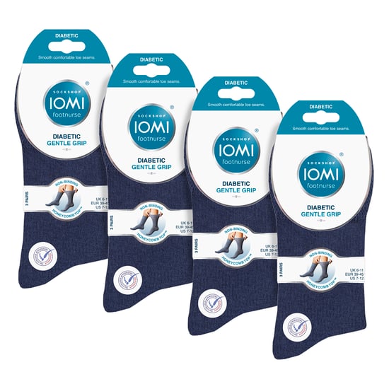 12 Paar Herren Sanfte Grip Oberschenkel Diabetikersocken | Nicht-elastische Baumwollsocken - Image 2