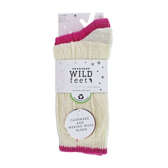 2er Pack Damen Socken mit Kabelstrick in Ferse und Zehen - Image 2