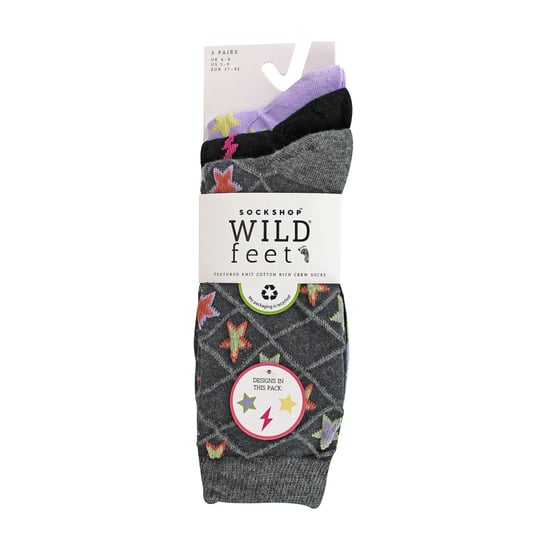 3er-Pack Damenmode strukturierte Strick-Baumwollsocken - Image 2