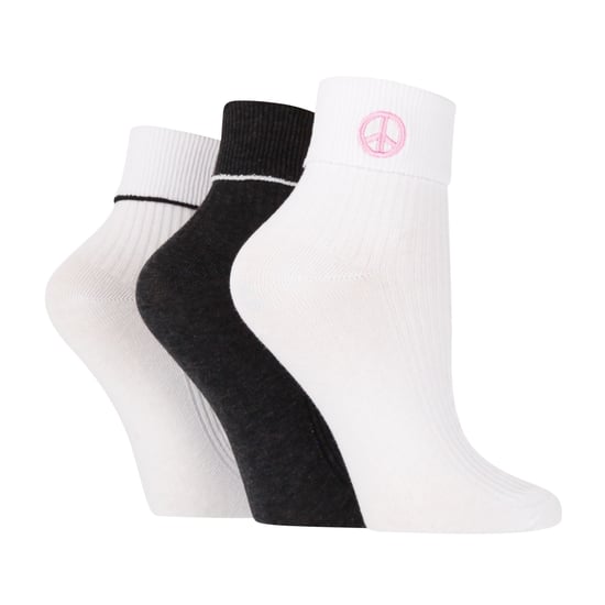3er-Pack Damenmode Umschlag-Ripp-Lounge-Socken - Image 1