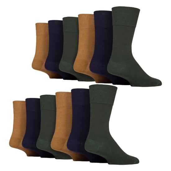 12 Paar Herren Sanfte Grip Oberschenkel Diabetikersocken | Nicht elastische Baumwollsocken - Image 1