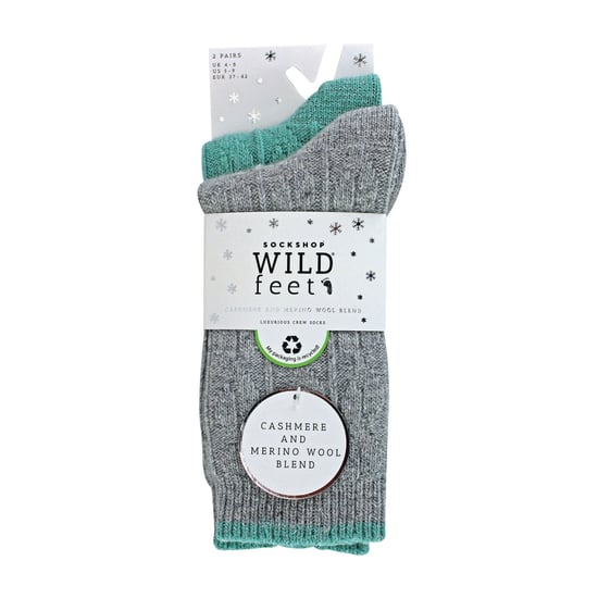 2er Pack Damen Socken mit Kabelstrick für Ferse und Zehen - Image 2