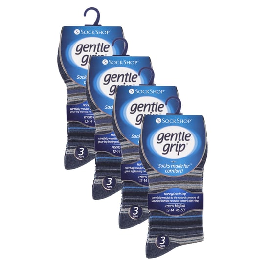 12 Paar Herren Gentle Grip Socken mit weitem Bund | Extraweite, nicht-elastische Socken - Image 2
