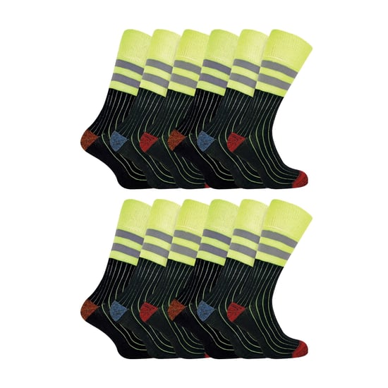 3er-Pack Herren schwere Baumwoll-Sichtbarkeit Arbeitsstrümpfe - Image 1