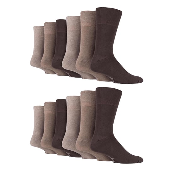12 Paar Herren Gentle Grip Lockere Socken | Extra Breite Ohne Elastik Socken - Image 1