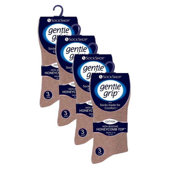 12 Paar Herren Gentle Grip Lockere Socken | Extra Breite Ohne Elastik Socken - Image 2