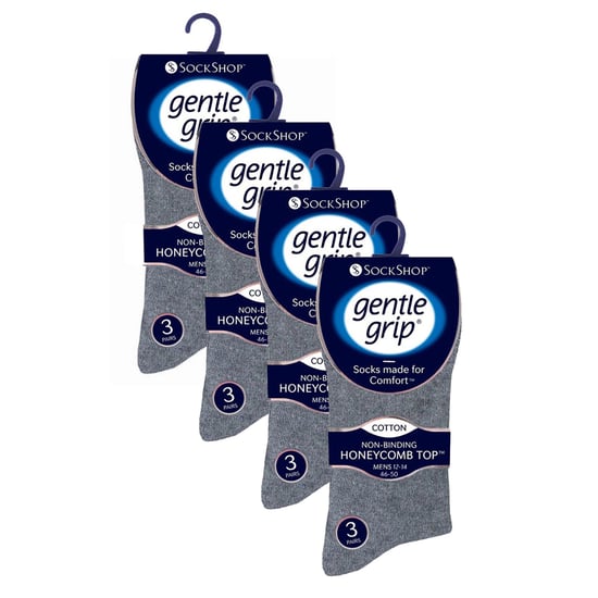 12 Paar Herren Sanfte Grip Weichbundsocken | Extra Breite Ohne Gummi Socken - Image 2