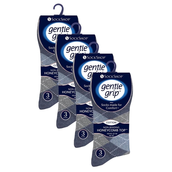 12 Paar Herren Sanfte-Grip Socken mit lockerem Bund | Extra breite, nicht-elastische Socken - Image 2