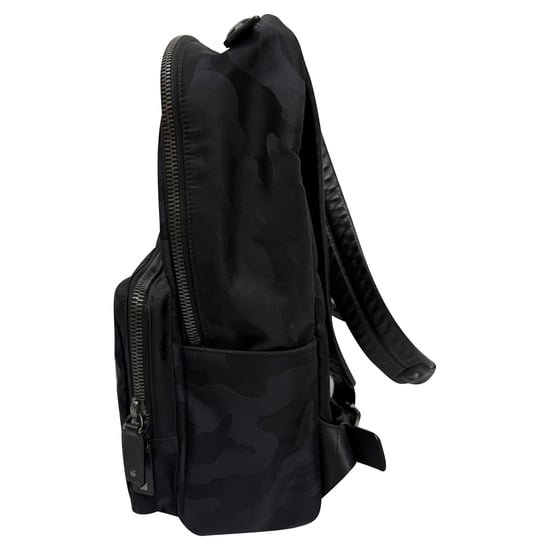 Valentino Camouflage Jacquard Rucksack aus schwarzem Nylon - Image 2