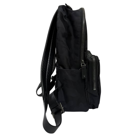 Valentino Camouflage Jacquard Rucksack aus schwarzem Nylon - Image 5