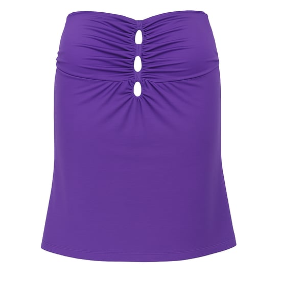 Trägerloses, gerüschtes Jersey-Top – Lila - Image 1
