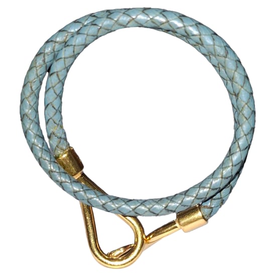 Hermès Jumbo H Armband aus blauer Leder - Image 1