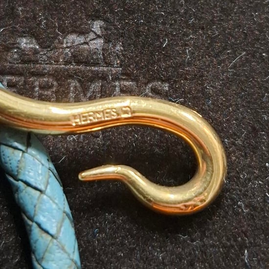 Hermès Jumbo H Armband aus blauer Leder - Image 4