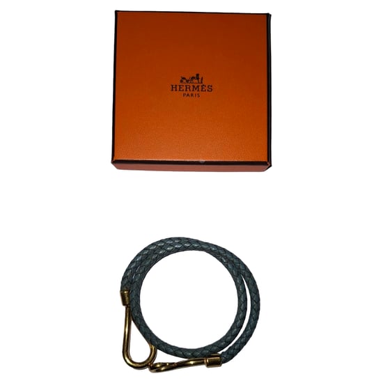Hermès Jumbo H Armband aus blauer Leder - Image 5