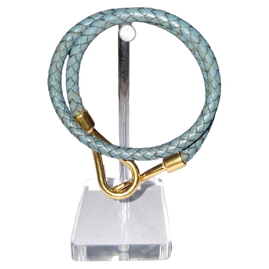 Hermès Jumbo H Armband aus blauer Leder - Image 6
