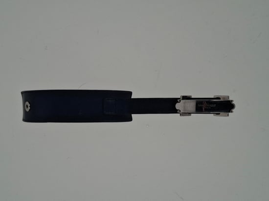 Saint Laurent Monogramm-Armband aus schwarzem Leder - Image 2