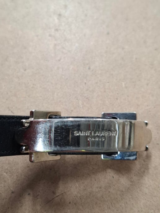 Saint Laurent Monogramm-Armband aus schwarzem Leder - Image 5