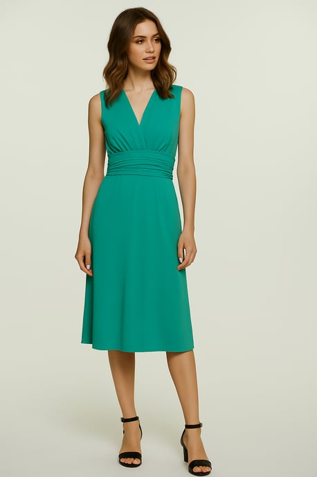 Kleid mit V-Ausschnitt und Schärpe - Image 2