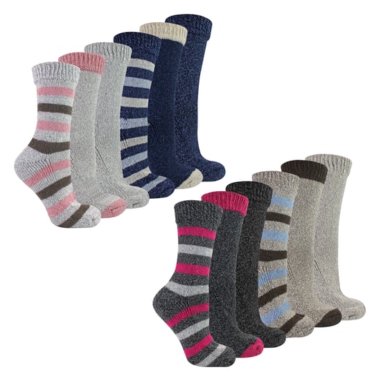 12 Paar Damen Bootsocken ohne Elastik mit Streifen - Image 1