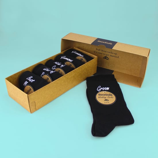 6 Paar Hochzeitsstrümpfe für Herren in Schwarz und Marine mit Geschenkbox - Image 4