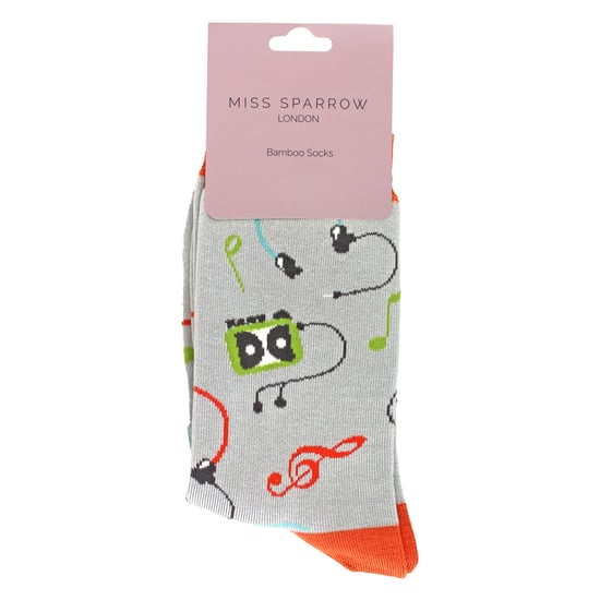 Damen Retro Musik Muster Bamboosocken - Image 2