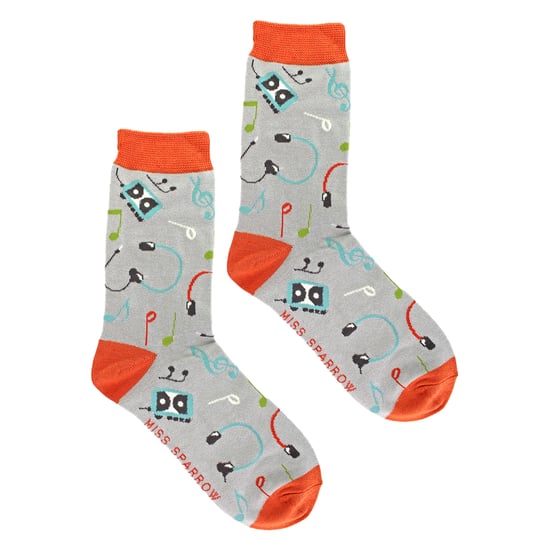 Damen Retro Musik Muster Bamboosocken - Image 4