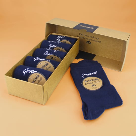6 Paar Herren Hochzeitsstrümpfe in Schwarz und Marine mit Geschenkbox - Image 5