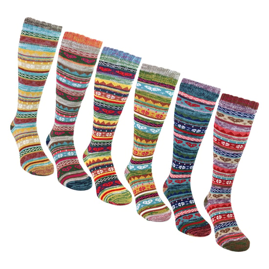 6 Paar Damen Kniestrümpfe mit Nordischen Mustern - Image 5