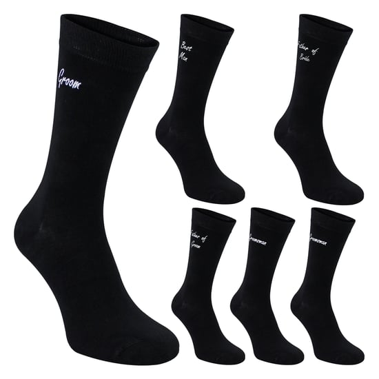 6 Paar Herren Hochzeitsstrümpfe in Schwarz und Marineblau mit Geschenkbox - Image 3