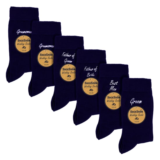 6 Paar Herren Hochzeitsstrümpfe in Schwarz und Marineblau mit Geschenkbox - Image 2