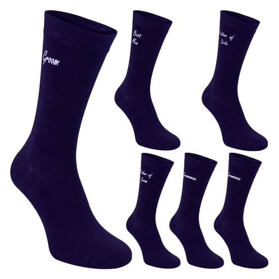 6 Paar Herren Hochzeitsstrümpfe in Schwarz und Marineblau mit Geschenkbox - Image 3