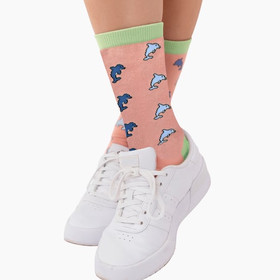 Damen-Delfine Muster-Bambus-Socken - Image 5