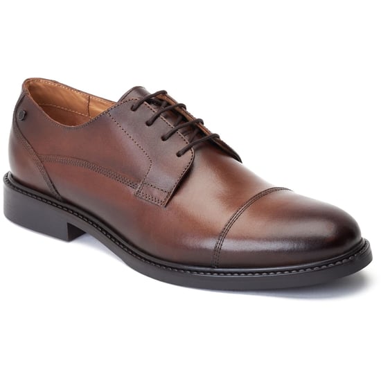 Base London Magnus Leder Herren Oxford Schuhe in verbranntem Braun - Image 1