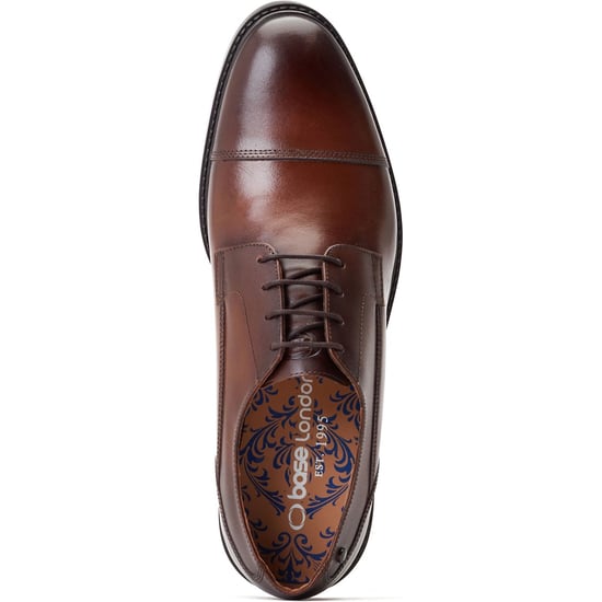 Base London Magnus Leder Herren Oxford Schuhe in verbranntem Braun - Image 4