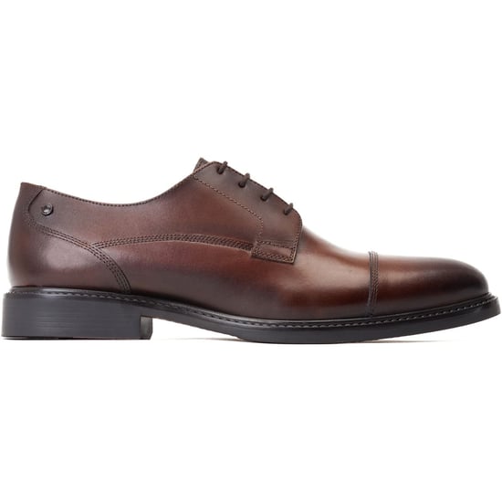 Base London Magnus Leder Herren Oxford Schuhe in verbranntem Braun - Image 5