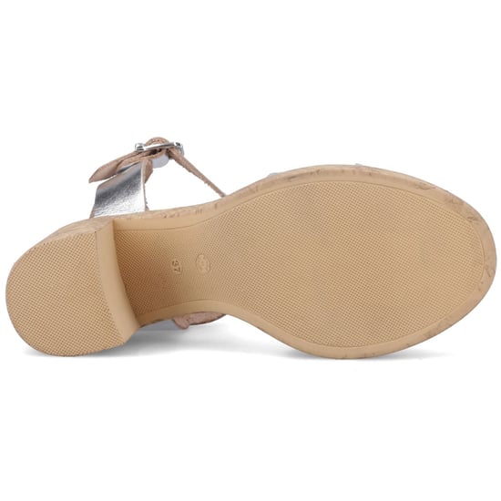 Hush Puppies Georgia Cork Damen Silberne Ledersandalen - Image 3