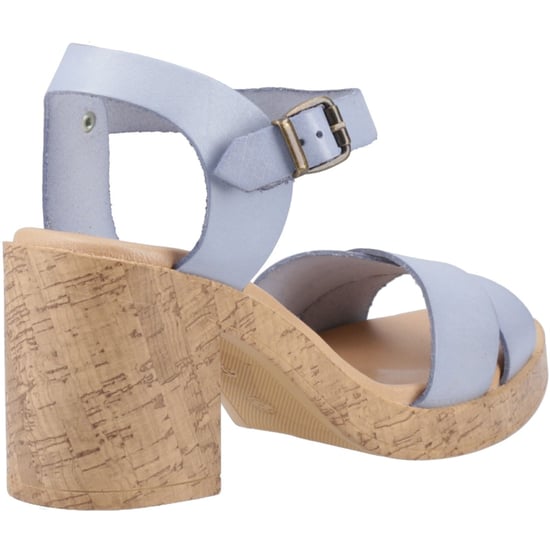 Hush Puppies Georgia Cork Damen Sandalen Aus Blauem Leder - Image 2