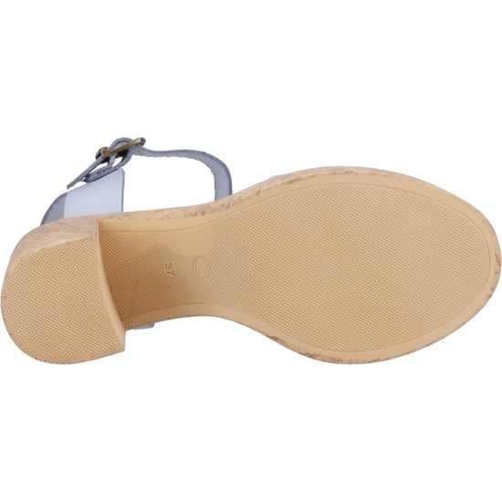 Hush Puppies Georgia Cork Damen Sandalen Aus Blauem Leder - Image 3