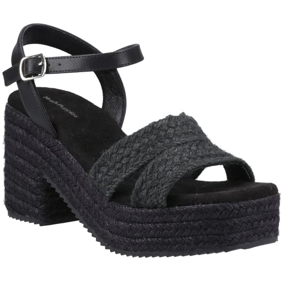Hush Puppies Jamelia Espadrille Heel Damen Sandalen In Schwarz - Image 1