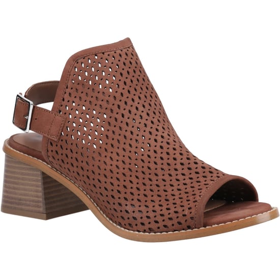 Hush Puppies Louise Heeled Damen Sandalen Aus Braunem Leder - Image 1