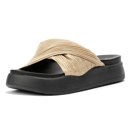 Desert Fleur Gabbro Satin Damen Sandalen In Gold - Image 3