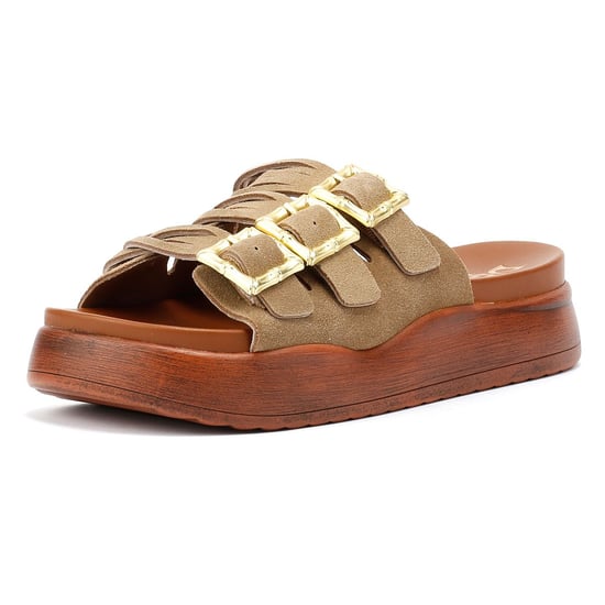 Desert Fleur Gypsum Damen Sandalen Aus Veloursleder In Beige - Image 3