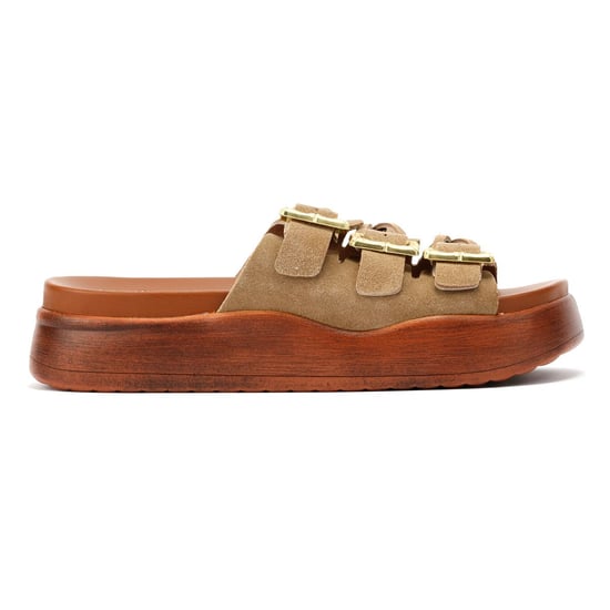 Desert Fleur Gypsum Damen Sandalen Aus Veloursleder In Beige - Image 5